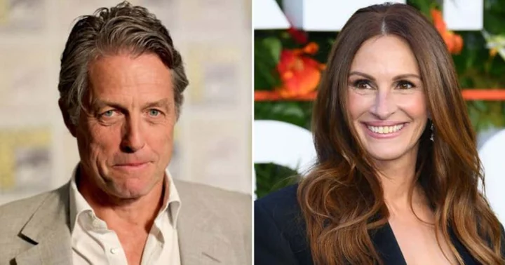 'I was aware of a faint echo': Hugh Grant was uncomfortable kissing Julia Roberts in 'Notting Hill' because of her 'big mouth'