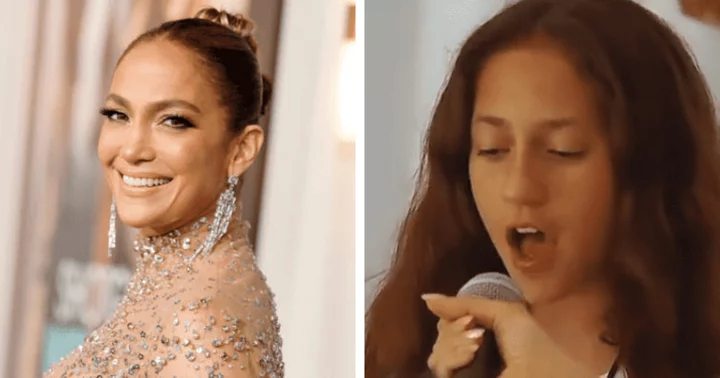 'Marc Anthony genes kicking in': Video of Jennifer Lopez teaching daughter Emme, 14, to sing leaves Internet stunned
