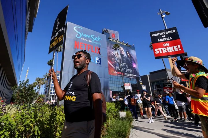 Striking writers and actors accuse NBCUniversal of blocking picket area