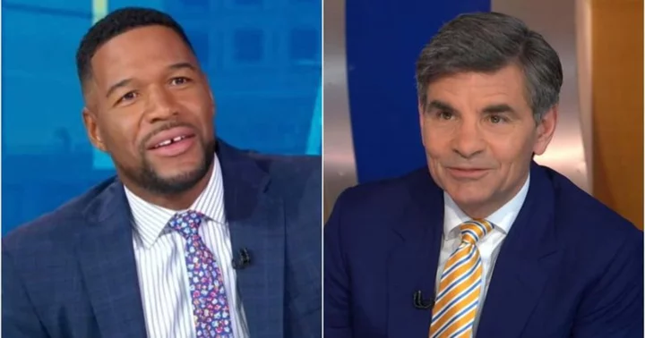 'Full girl dad mode': 'GMA' host Michael Strahan teases 'resident Swiftie' George Stephanopoulos with embarrassing photo on live TV