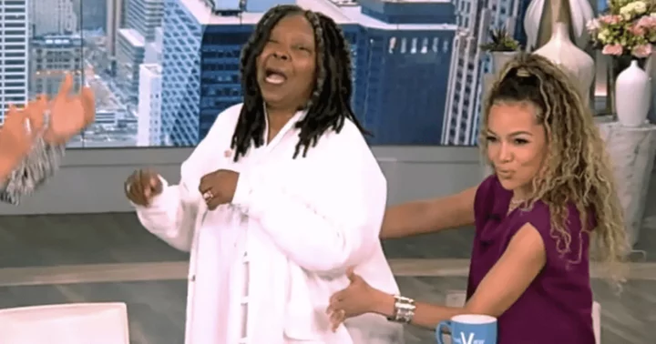 Whoopi Goldberg spins and shimmies as she gives Sunny Hostin lap dance on 'The View'