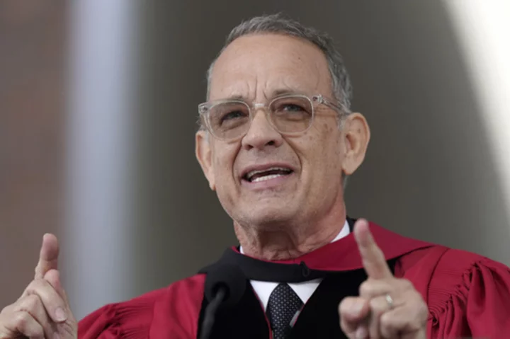 Tom Hanks urges Harvard grads to defend the truth and resist indifference