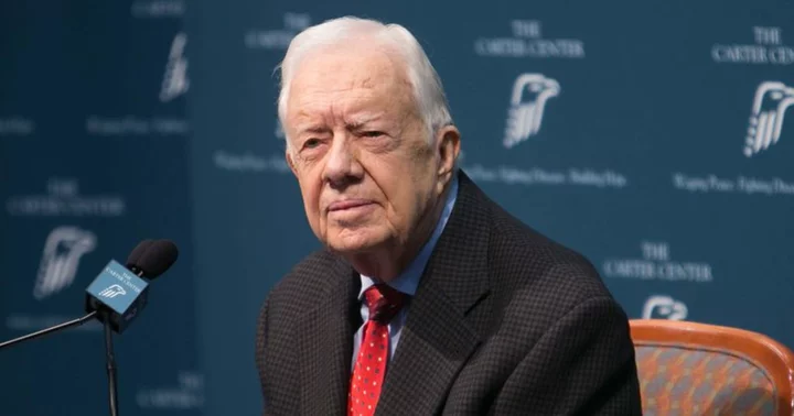 Ex-president Jimmy Carter, 98, in 'good spirits' after fall, thanks to faith in wife of 77 years Rosalynn
