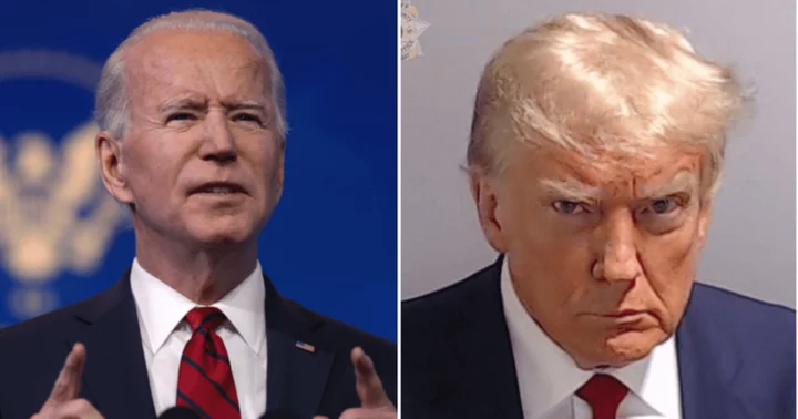 What did Joe Biden say about Donald Trump's mugshot? POTUS booed by onlookers while speaking to press