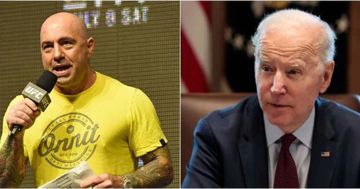 Joe Rogan: Fans react to funny meme of commentator 'doing his job' as Joe Biden falls on ground