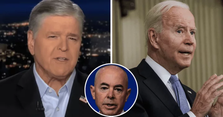 Fox News anchor Sean Hannity slammed for claiming Joe Biden is 'losing it' after bizarre moment with Alejandro Mayorkas