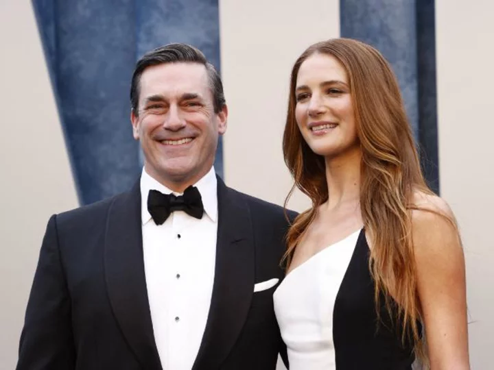Jon Hamm says it's 'exciting' to be married to 'Mad Men' co-star Anna Osceola