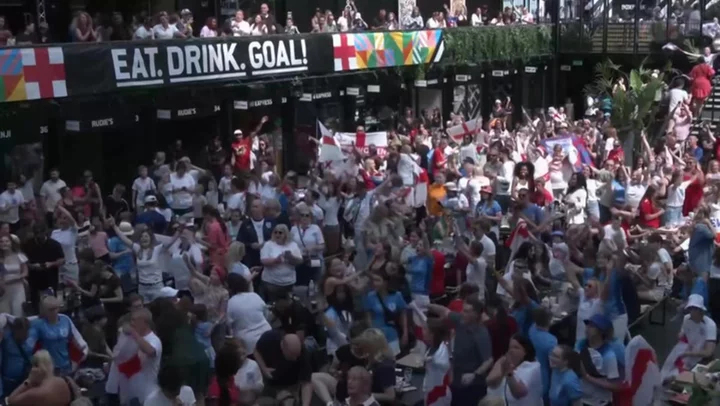 England fans sing and dance to ‘Sweet Caroline’ as Lionesses reach World Cup final
