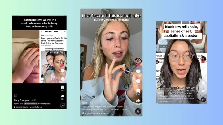 TikTok's 'blueberry milk nails' have the internet questioning trend culture