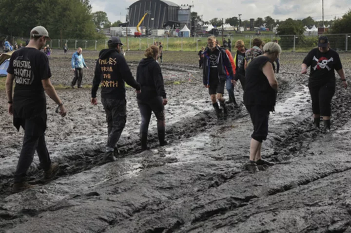 Germany's Wacken metal festival halts admissions after persistent rain turns site to mud