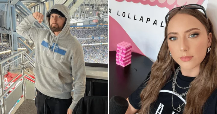 'They are so cute together': Fans excited to see Eminem and his daughter Hailie Jade cheering at NFL game