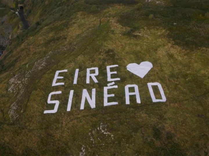 Tribute to Sinéad O'Connor appears on Irish hillside ahead of funeral