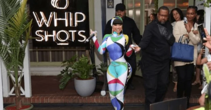 'It tastes like Fruity Pebbles to me': Cardi B flaunts colorful catsuit at her lime-flavored summer cocktails launch event