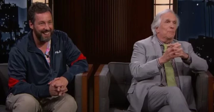 Fans fawn over Adam Sandler and Henry Winkler as they recall joy of working together on 'Jimmy Kimmel Live'