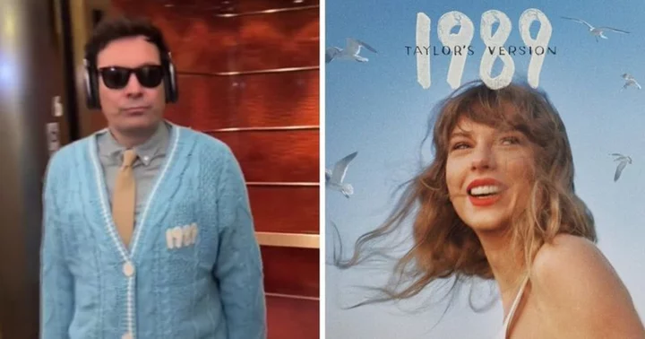 Swifties convinced Taylor Swift will appear on 'Tonight Show' after Jimmy Fallon shares clip wearing '1989' cardigan