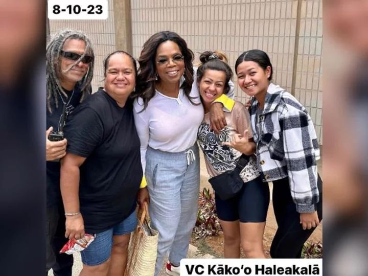 Oprah Winfrey visits Maui shelters and donates time, supplies to fire evacuees