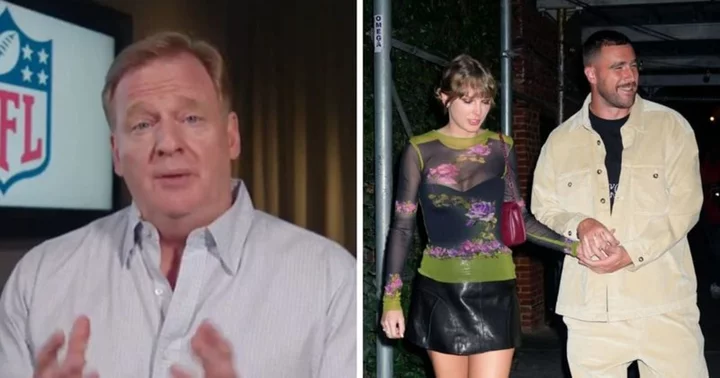 ‘She doesn’t hurt ticket sales’: Internet agrees as NFL commissioner Roger Goodell welcomes Travis Kelce-Taylor Swift romance