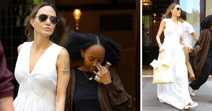 Angelina Jolie exudes style in platform sandals and chic white attire during mother-daughter date with Zahara