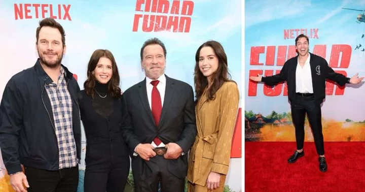 Arnold Schwarzenegger grins on red carpet with daughters and son-in-law Chris Pratt while Joseph Baena goes solo