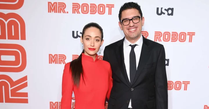 ‘Shameless’ star Emmy Rossum posts rare photo of newborn son with Sam Esmail a month after giving birth