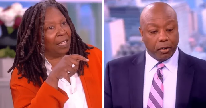 ‘Should I come next to her?’: ‘The View’ host Whoopi Goldberg jumps out of her chair after Senator Tim Scott ignores her on live TV