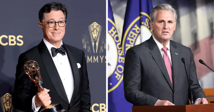 Stephen Colbert makes a 'Jaws' reference to mock ousted Speaker Kevin McCarthy for agreeing to rule that ended tenure