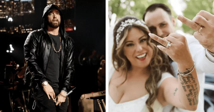 Eminem walks eldest daughter Alaina Scott down the aisle at her wedding: ‘He wasn’t going to miss that’