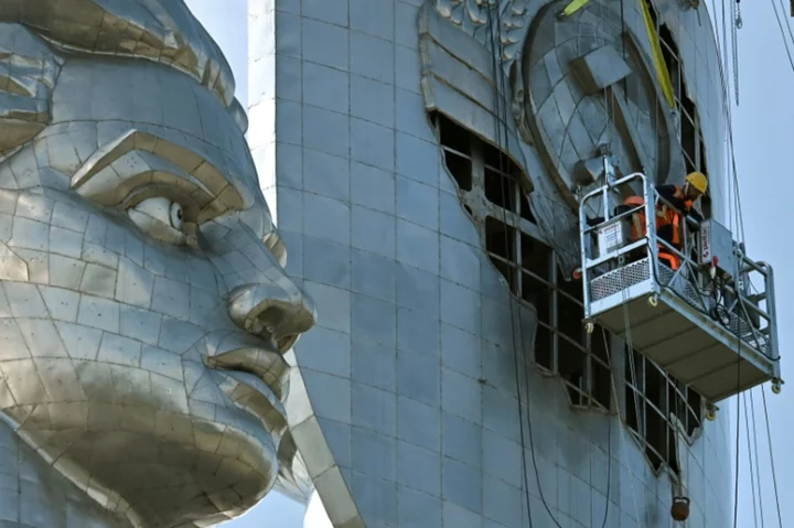 'War for identity': Kyiv pulls hammer, sickle from giant war WWII statue