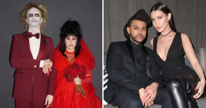 'The Weeknd and Bella Hadid did it better': Kourtney Kardashian and Travis Barker get dragged over ex-couple's Halloween look