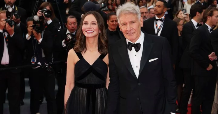Harrison Ford and Calista Flockhart are proud parents as they attend adopted son Liam's university graduation
