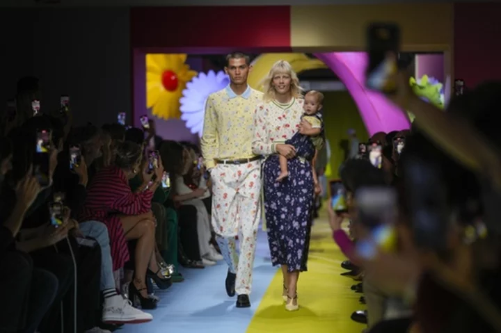 MILAN FASHION PHOTOS: Benetton reaches across generations with mix-matched florals and fruity motifs