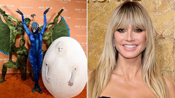 Heidi Klum steals Halloween once more with costume involving 10 Cirque du Soleil performers