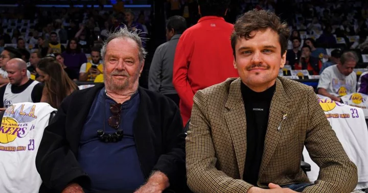 Jack Nicholson’s son Ray looks just like his dad in his heyday as they cheer on Lakers against Nuggets