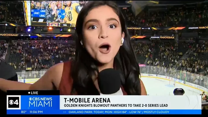 Defiant reporter shoves hockey fan who tries to interrupt her live TV coverage