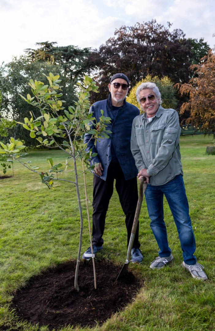 The Who's Roger Daltrey and Pete Townshend plant trees on King Charles' Sandringham estate