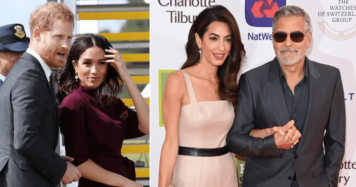 Prince Harry and Meghan Markle's close pals George and Amal Clooney show their support for King Charles