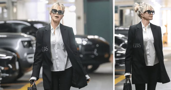 Melanie Griffith gives off boss babe vibes as she rocks sleek monochrome ensemble to LA meeting