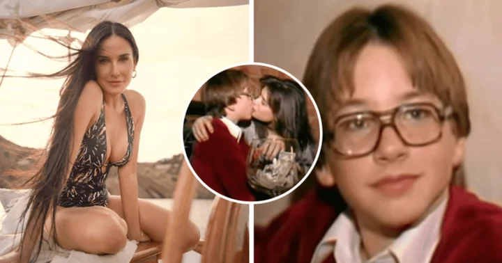 Video of Ashton Kutcher's ex Demi Moore kissing 15-year-old Philip Tanzini resurfaces as fallout claims more celebs