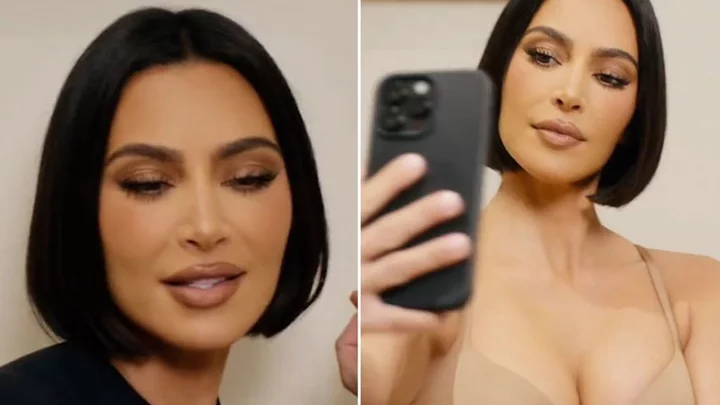 Kim Kardashian accused of copying Kourtney's hair in 'crazy' new bra advert