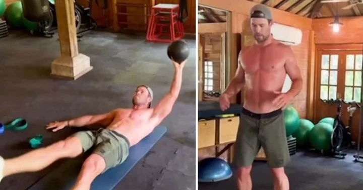 'Thor's hammer': Chris Hemsworth's workout post sparks frenzy among fans after he flaunts noticeable bulge