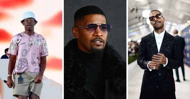 Jamie Foxx receives emotional support from Tyler, the Creator and Kid Cudi as he continues hospital stay