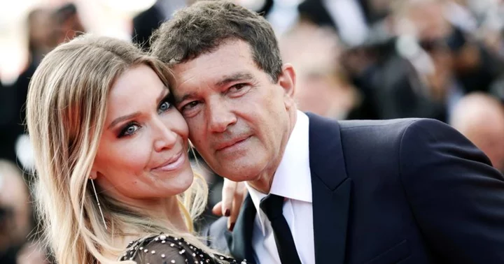 WHAT AGE DIFFERENCE! Antonio Banderas looks smitten with GF Nicole Kimpel who saved his life