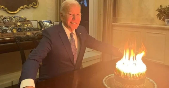 'Invoking the spirit': Internet explodes with memes and jokes as Biden grins beside flaming birthday cake