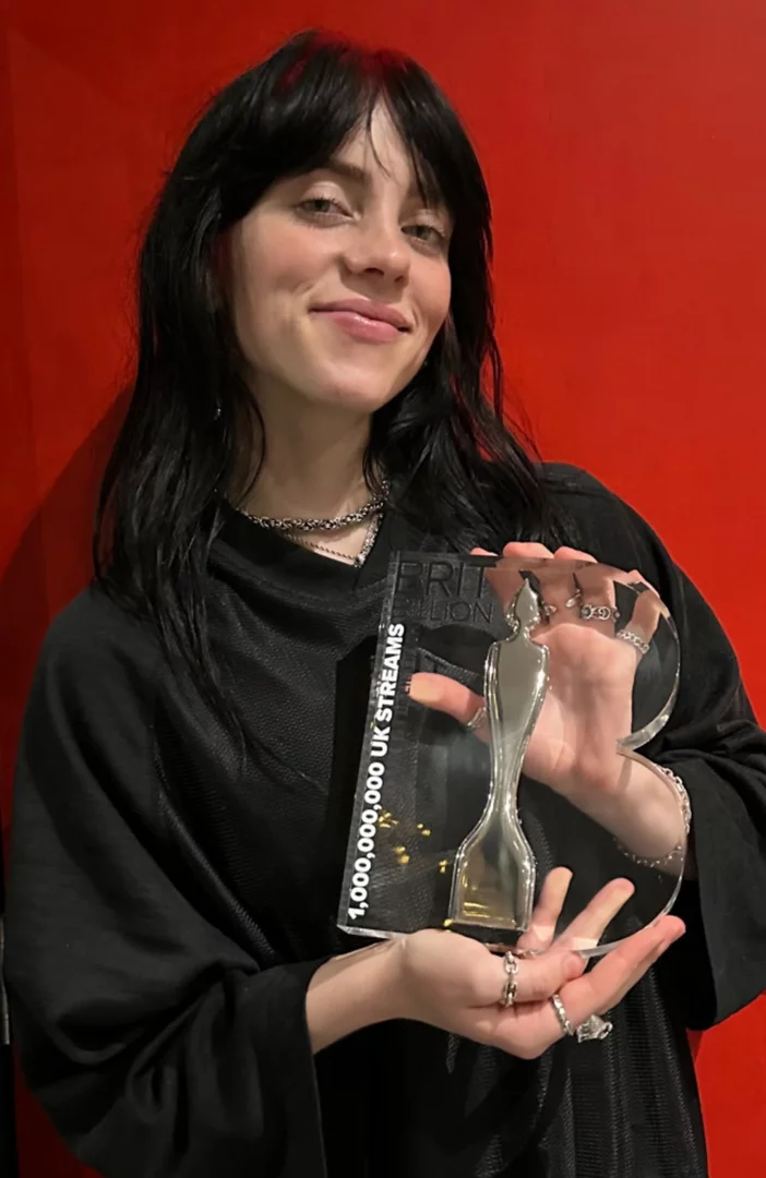 Billie Eilish receives BRIT Billion Award for incredible streaming landmark