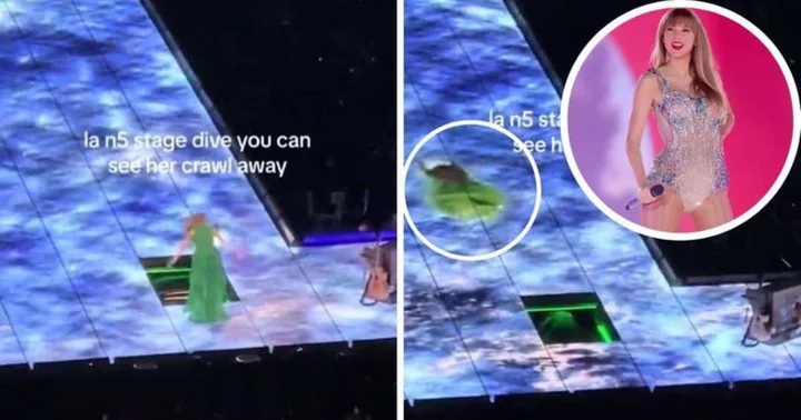 ﻿How did Taylor Swift do that stage dive? Nifty trick from The Eras Tour explained in viral video