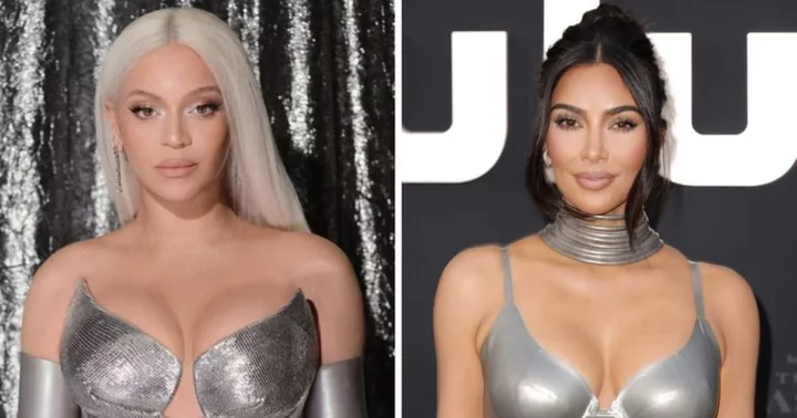 ‘Taking notes from Kim’: Beyonce draws comparisons to ‘The Kardashians’ star in her silver-toned outfit at 'Renaissance’ premiere