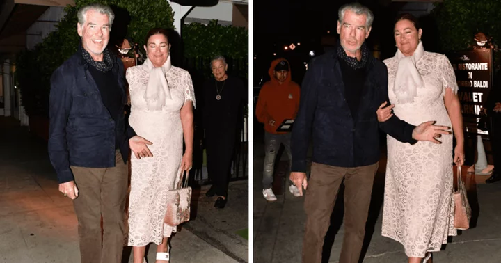 Pierce Brosnan and wife Keely Shaye Smith enjoy fancy dinner in LA after actor's 70th birthday