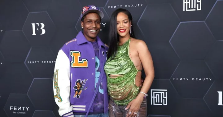 A$AP Rocky calls Rihanna 'my beautiful wife' as she attends his concert flaunting baby bump